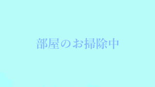 部屋のお掃除中