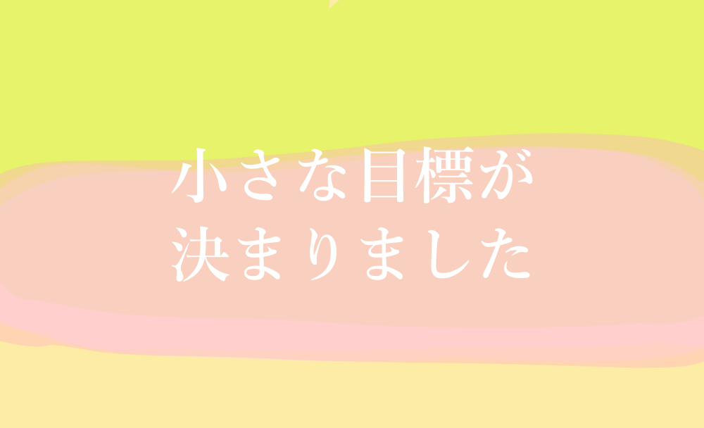 小さな目標が決まりました